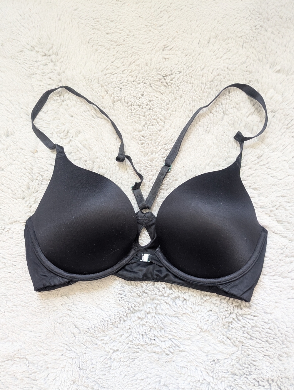 Aerie Brooke Push Up Bra Front Clasp Racerback Black - Discontinued | 34C